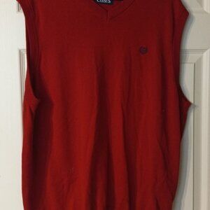 Chaps Sweater Vest Size XL Men's Sleeveless V-Neck Logo Classic Red